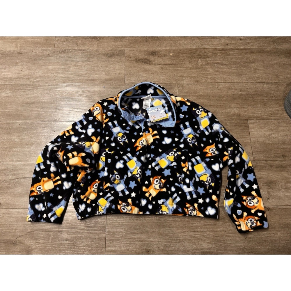 Bluey Kids Fleece Pullover Size Medium BBC Studios LUDO Snap Neck
